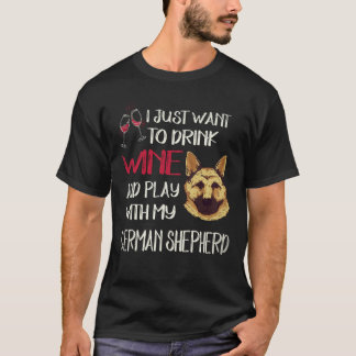 33 Will einfach Wein trinken und mit meiner Deutsc T-Shirt