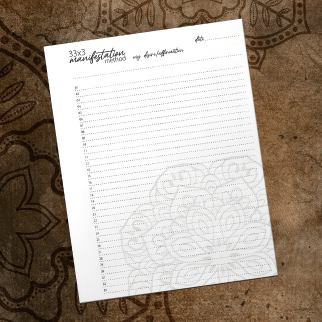 33x3 Manifestation Method, Law of attraction Notizblock (Von Creator hochgeladen)