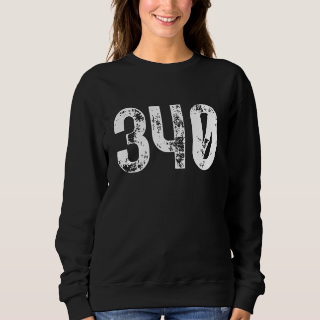 340 Area Code Virgin Islands Mobile Telephone Area Sweatshirt (Vorderseite)