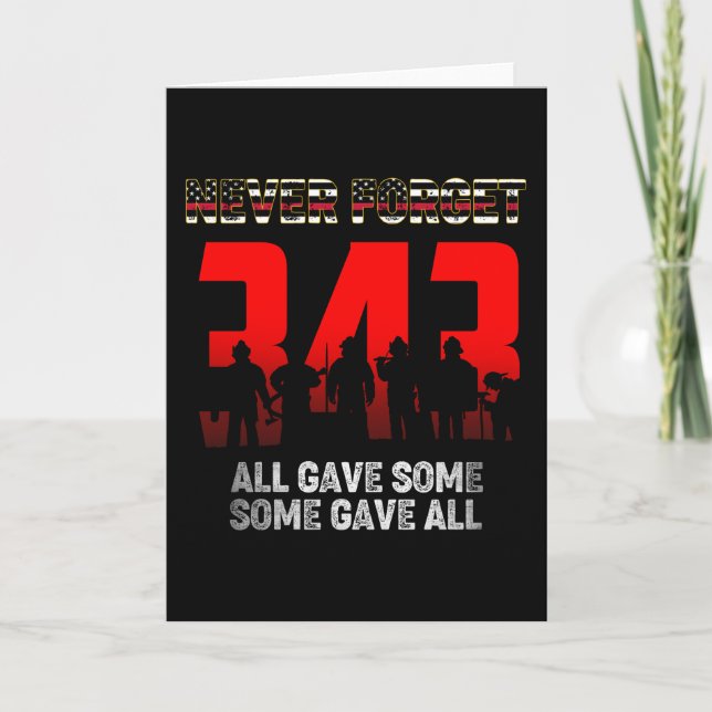 343 Feuerwehrmann Vergiss nie Shirt 9 11 21. Karte (Vorderseite)