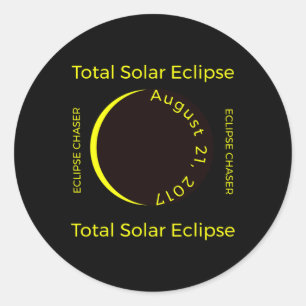 #34; Eklipse Chaser#34; Gesamtsolareklipse Aug 201 Runder Aufkleber