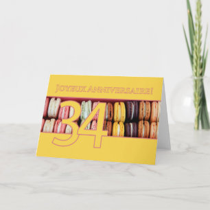 34. Französisch Geburtstag Macaron-Joyeux Annivers Karte