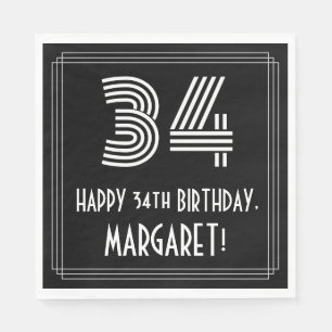 34. Geburtstag: Art Deco Inspiriert Look "34" + Na Serviette