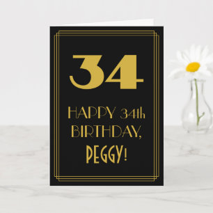 34. Geburtstag – Art Deco inspirierter Look "34" & Karte