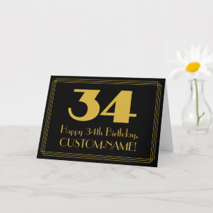 34. Geburtstag: Art Deco inspiriertes Aussehen "34 Karte