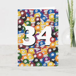 34. Geburtstag Billiard Balls Karte