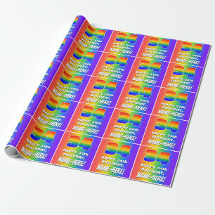 34. Geburtstag: Farbenfroh, Fun Rainbow Pattern # Geschenkpapier
