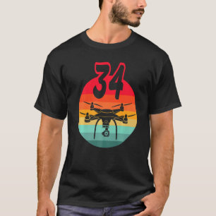 34. Geburtstag I Retro Remote Kontrolle Drohnen mi T-Shirt
