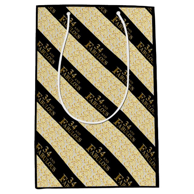 34. Geburtstag Mittlere Geschenktüte (Vorderseite)