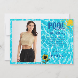 34. Geburtstag Pool Party Dankeschön Karte
