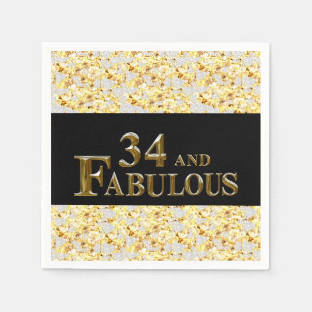 34. Geburtstag Serviette (Vorderseite)