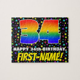 34. Geburtstag — Spaß, farbenfrohe Sternenweltenmu Puzzle