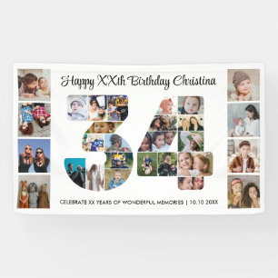 34. Geburtstagsfeier Nummer 34 Fotocollage Banner