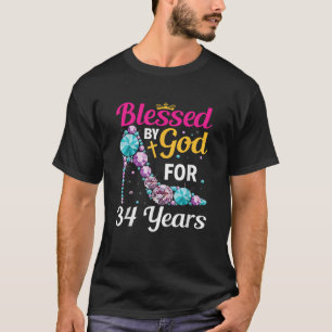 34. Geburtstagsfrauen, gesegnet von Gott, für 34 J T-Shirt