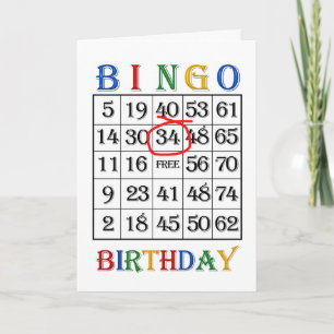 34. Geburtstagskarte Bingo Karte