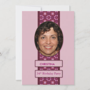 34. Geburtstagsparty Einladung Bild und Name
