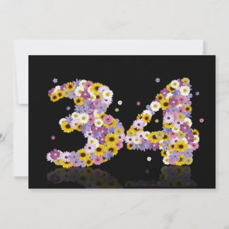 34. Geburtstagsparty mit Blumenbriefen Einladung