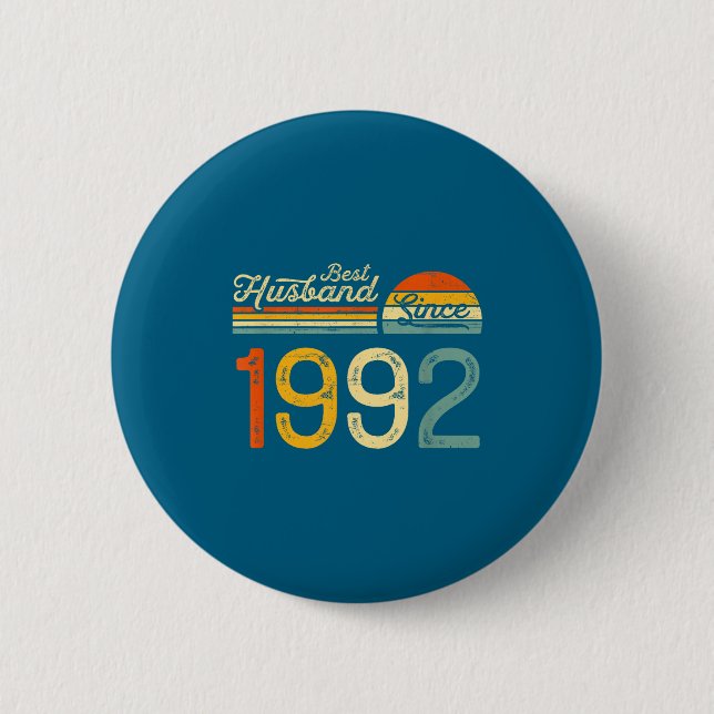 34. Hochzeitstag Ehemann seit Jahren Button (Vorderseite)