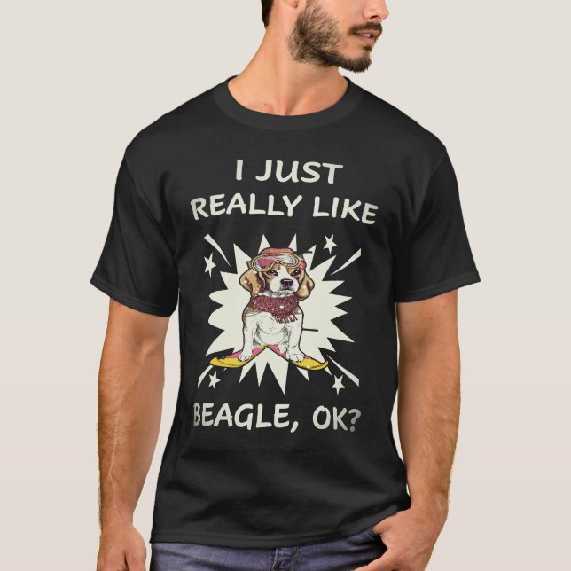 34 Ich mag einfach Beagle T-Shirt (Vorderseite)
