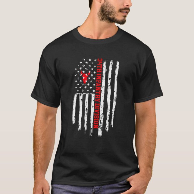 34. Infanterie Division American Flag T-Shirt (Vorderseite)