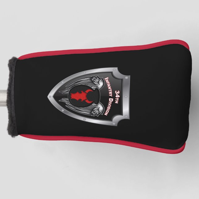 34. Infanterieabteilung Schild Golf Headcover (Vorderseite)