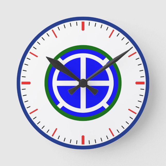 34. Infanteriedivision der Armee Runde Wanduhr (Vorderseite)