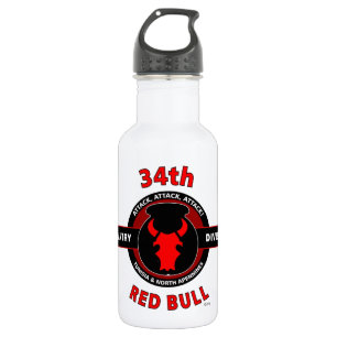 34. INFANTERIEDIVISION" RED BULL " EDELSTAHLFLASCHE