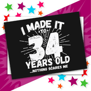 34 Jahre alt Sarcastic Meme Funny 34. Geburtstag Postkarte