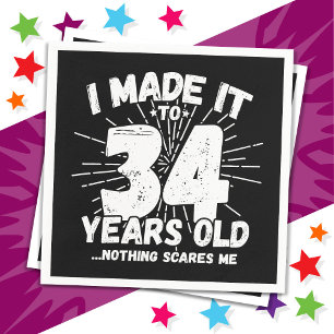 34 Jahre alt Sarcastic Meme Funny 34. Geburtstag Serviette