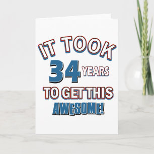 34 Jahre alte Geburtstagsdesigns Karte