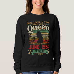 34 Jahre Alte Mädchen 34. Geburtstagskönigin Juni Sweatshirt