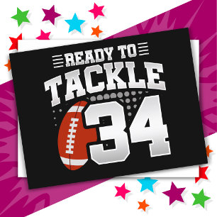 34 Jahre alte Tackle-Fußballparty 34. Geburtstag Postkarte