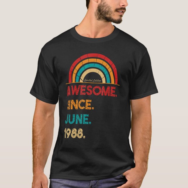 34 Jahre Phantastisch seit Juni 1988 34. Geburtsta T-Shirt (Vorderseite)