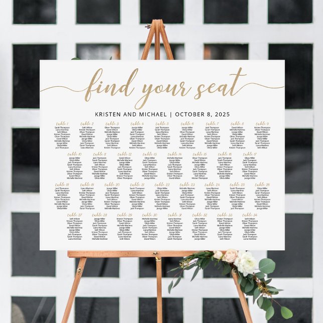 34 Tische finden Sie Ihren Sitzplan Poster (Von Creator hochgeladen)