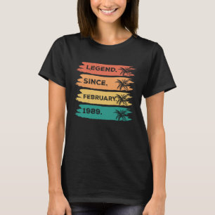 34. Vintager Geburtstag seit Februar 1989 T-Shirt