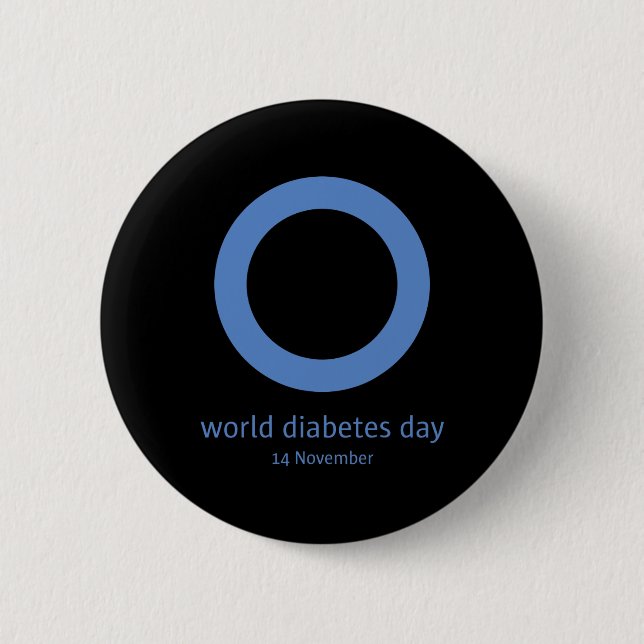 "Weltdiabetestag " Diabetes-Bewusstsein Button (Vorderseite)