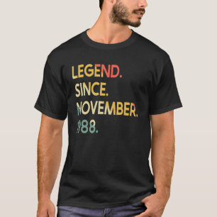 34 Years Old Legend Since November 1988 34th Birth T-Shirt