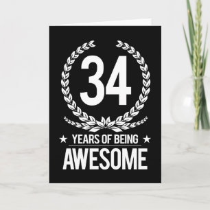 34th Birthday (34 Years Of Being Awesome) Karte