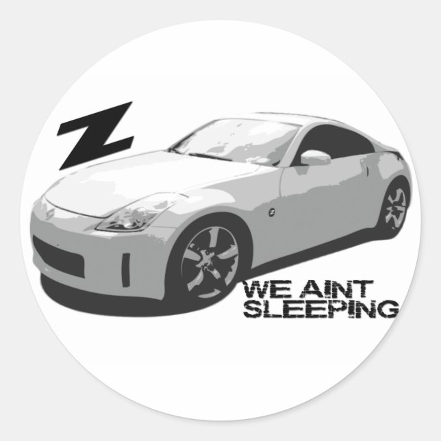350Z Aint schlafen Runder Aufkleber (Vorderseite)