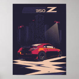 350Z car illustration art Poster