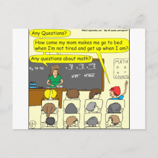 353 Fragen zum mathematischen Cartoon Postkarte