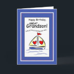 3541 Große Grandson Religious Sailboat Geburtstag Karte<br><div class="desc">Perfekte Karte für Groß Grandson an seinem Geburtstag.</div>