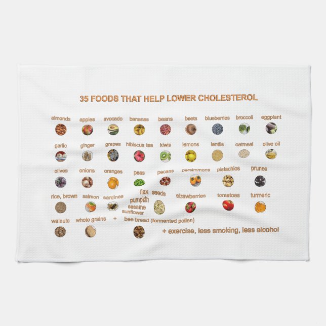 35 Beste Lebensmittel zur Senkung des Cholesterins Geschirrtuch (Horizontal)