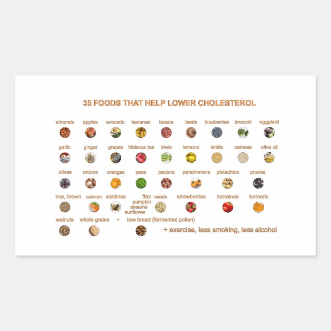 35 Beste Lebensmittel zur Senkung des Cholesterins Rechteckiger Aufkleber (Vorderseite)
