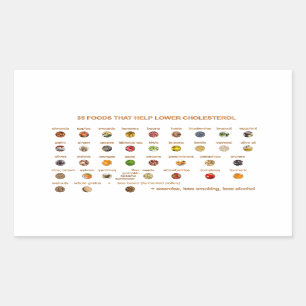 35 Beste Lebensmittel zur Senkung des Cholesterins Rechteckiger Aufkleber