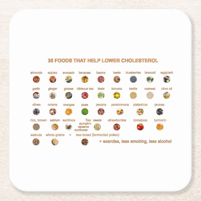 35 Beste Lebensmittel zur Senkung des Cholesterins Rechteckiger Pappuntersetzer (Vorderseite)