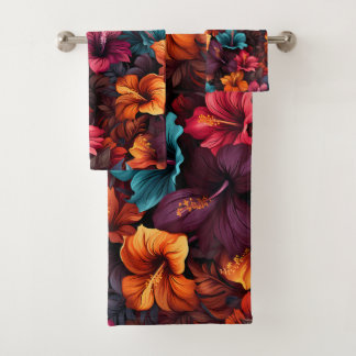 35 Blumenmuster Badhandtuch Set