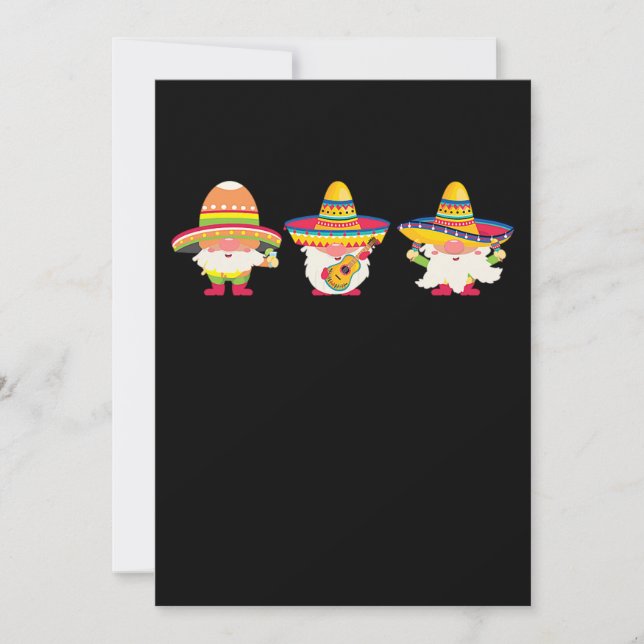 35.Cinco De Mayo Drei mexikanische Gnome Grafische Save The Date (Vorderseite)
