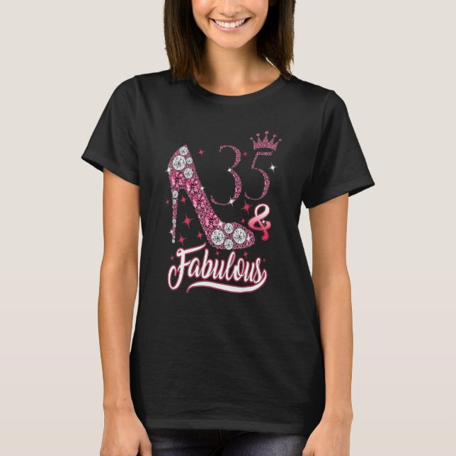 35 & fabulous 35 Years Old Birthday Diamond Crown T-Shirt (Vorderseite)
