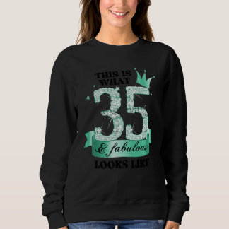 35 & Fantastisch I Türkis Weiße Party Gruppenfoto Sweatshirt